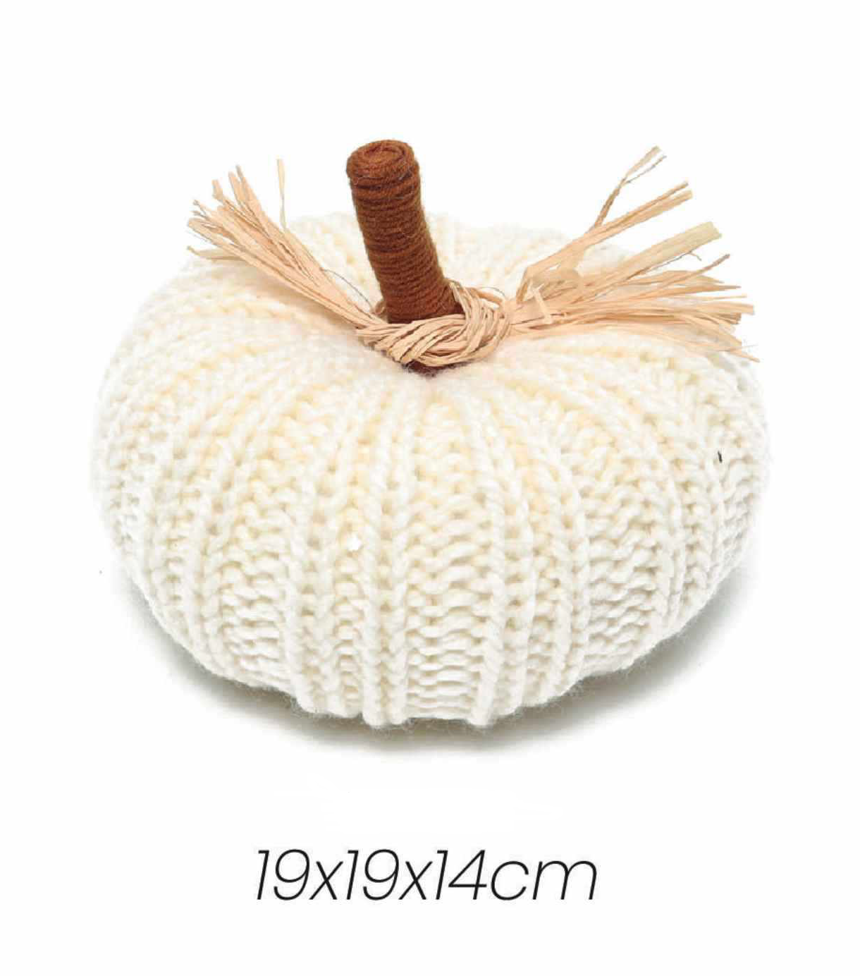 Zucca grande in lana bianca 19cm